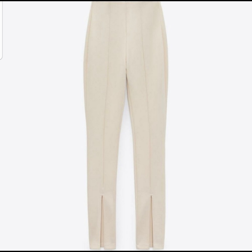 NEW ZARA* “Slit Ribbed Leggings”